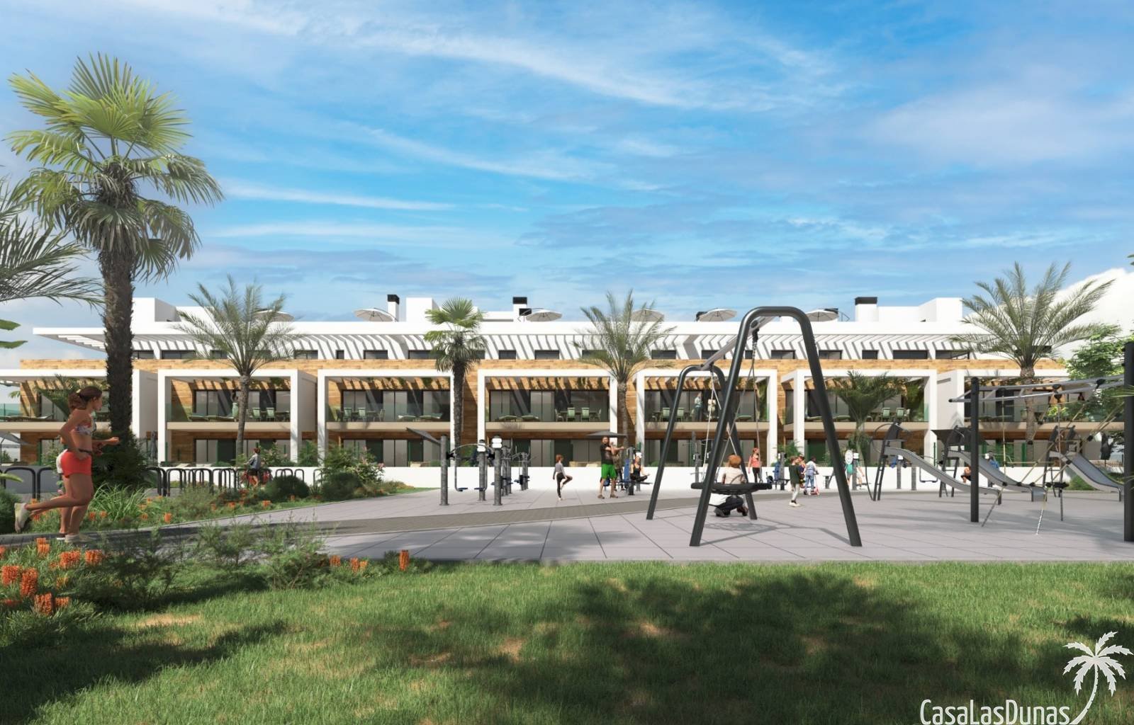 Dieser schöne neue Apartmentkomplex mit 2 und 3 Schlafzimmern befindet sich in Los Alcazares im Bau. Sie haben die Wahl zwischen Erdgeschosswohnungen