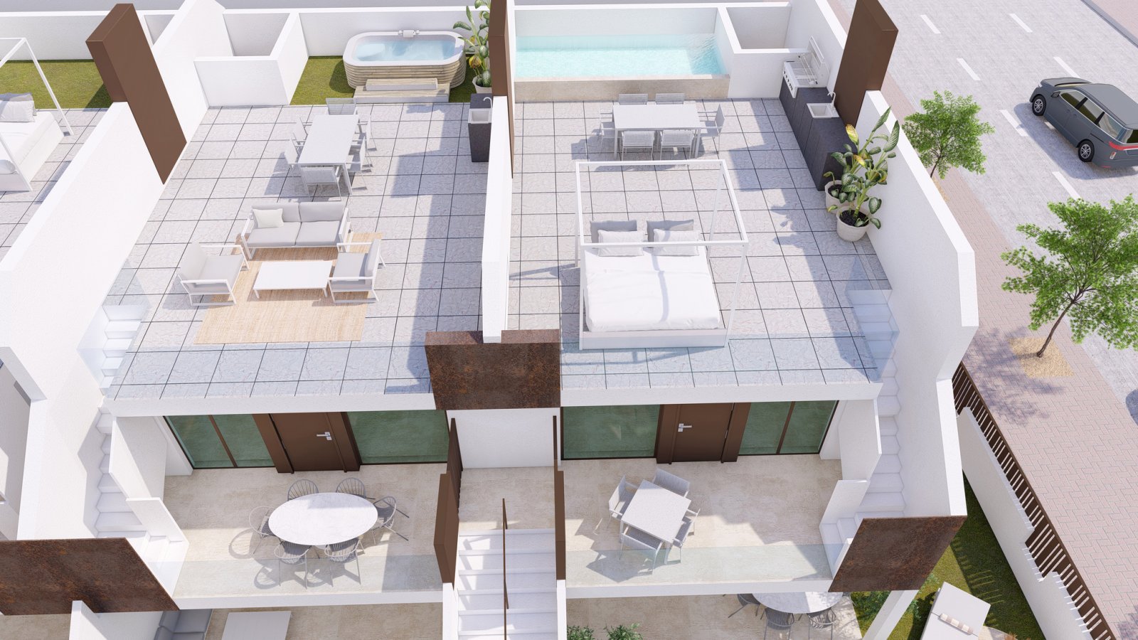  Im charmanten Ort Pilar de la Horadada gelegen, bietet dieser Wohnkomplex eine Auswahl von 22 Bungalows, die für Komfort und Ruhe konzipiert sind. Di