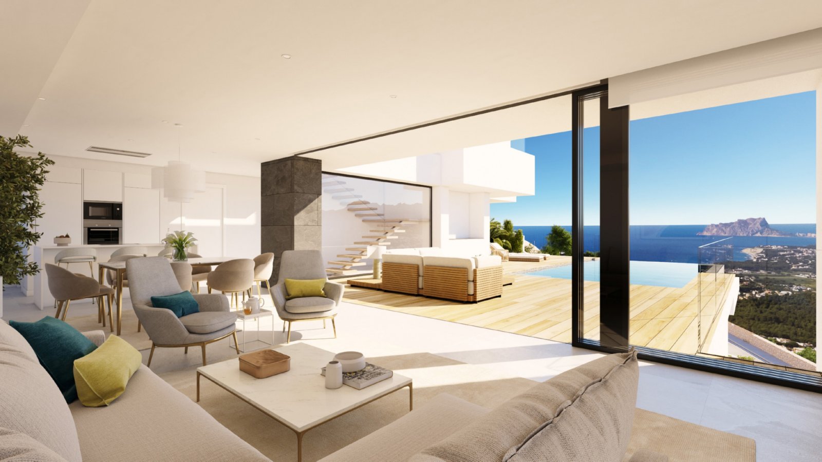 In der exklusiven Gegend von Cumbre del Sol gelegen, bieten diese Villen eine privilegierte Umgebung mit beeindruckendem Meerblick. Mit insgesamt 21