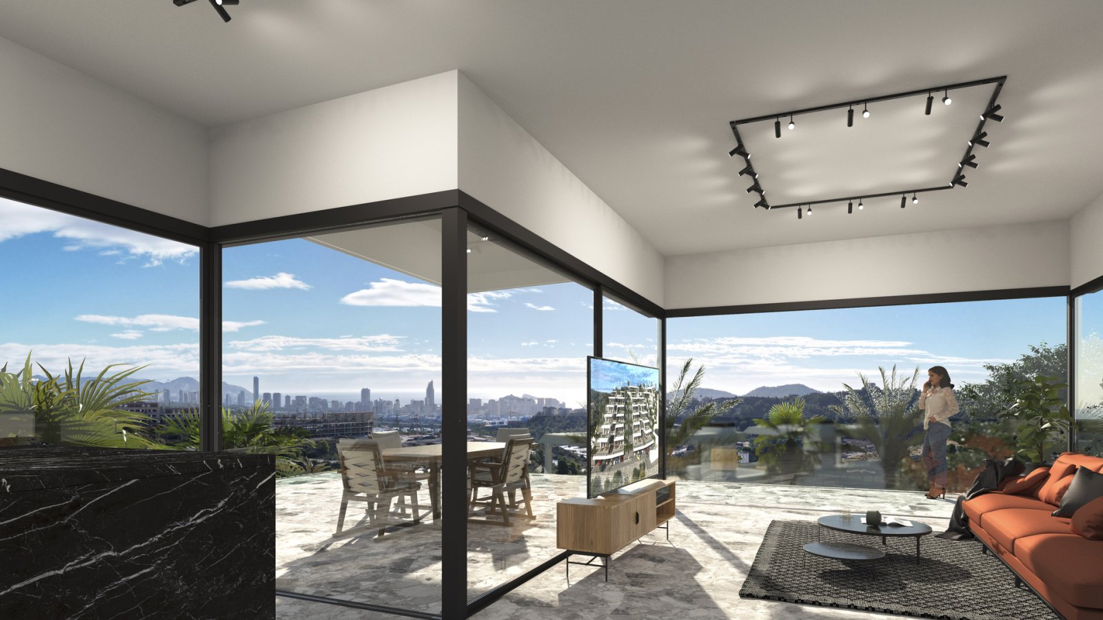  In der charmanten Stadt Finestrat gelegen, bietet diese exklusive Sammlung von fünf Villen eine privilegierte Umgebung mit Meerblick. Jede Villa wurd