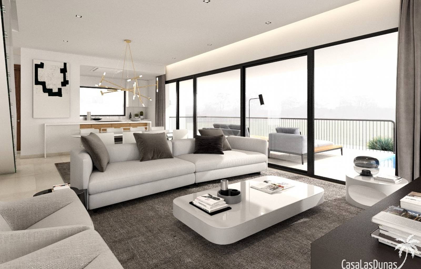  Wunderschöne neue Luxusvillen mit Meerblick in Finestrat. Diese Villen verfügen über 286 m2 Wohnfläche, verteilt auf 3 Etagen. Das Haus verfügt über 