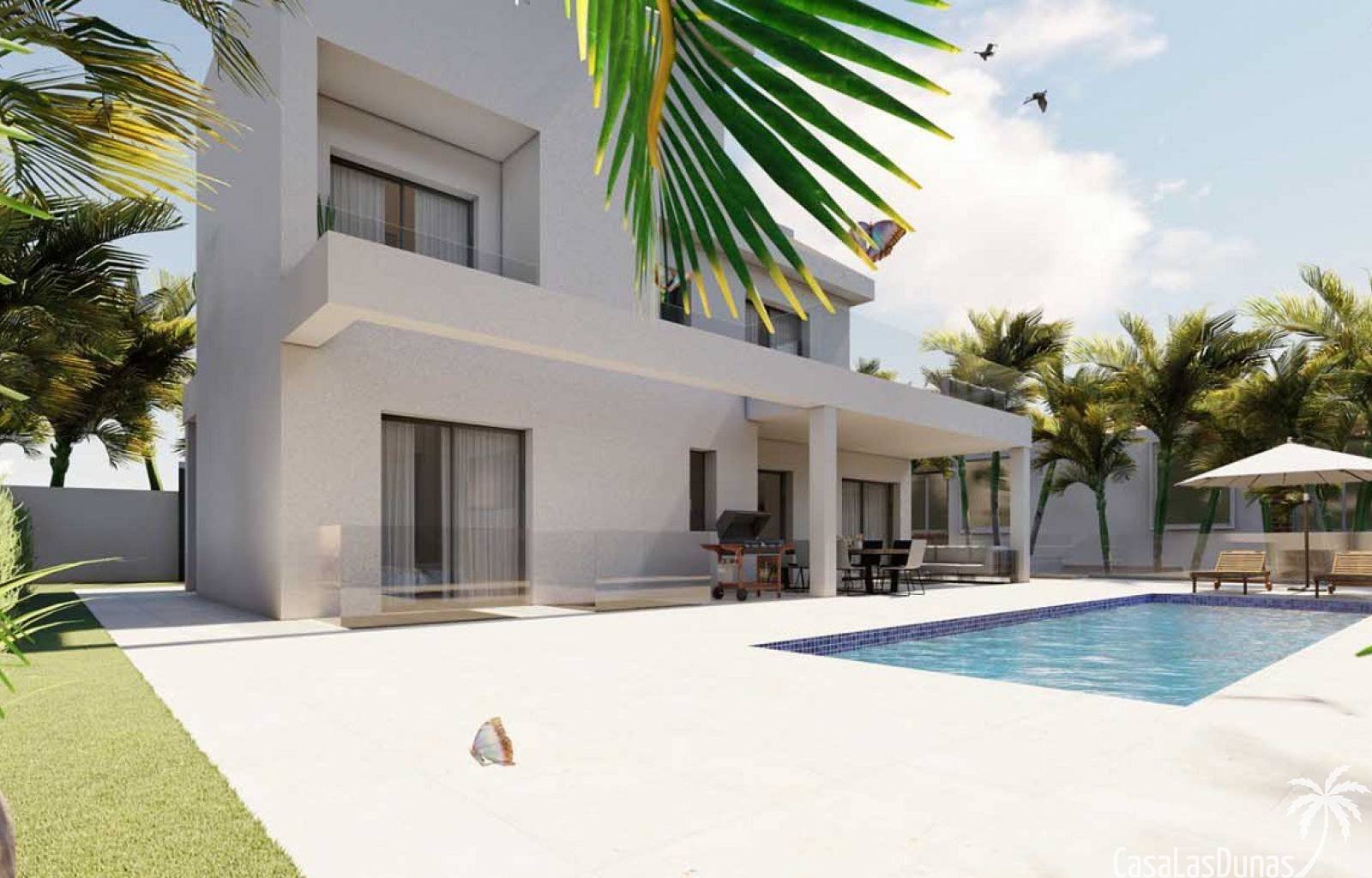  Diese schöne Neubauvilla befindet sich nur wenige Gehminuten vom Zentrum von Ciudad Quesada entfernt. Das Haus besteht aus 4 Schlafzimmern, 5 Bädern,