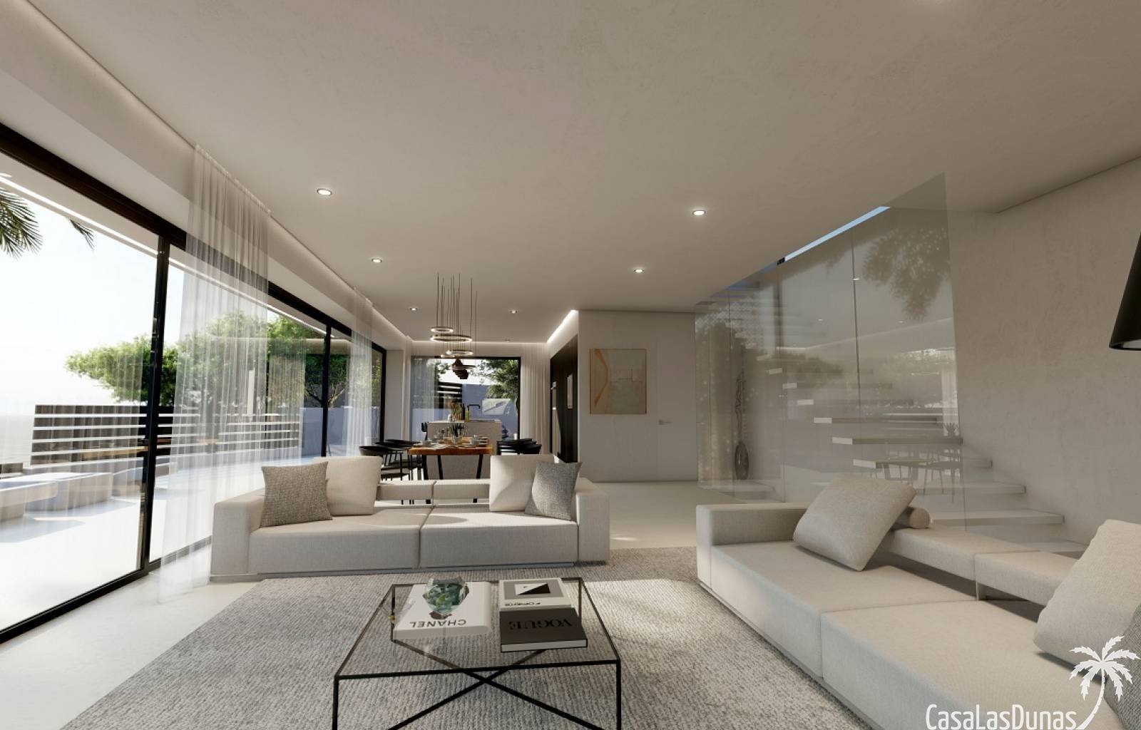 Wunderschöne moderne Neubauvilla, nur einen Kilometer vom Strand und wenige Kilometer vom Zentrum von El Campello entfernt. Das Haus besteht aus 3 Sc