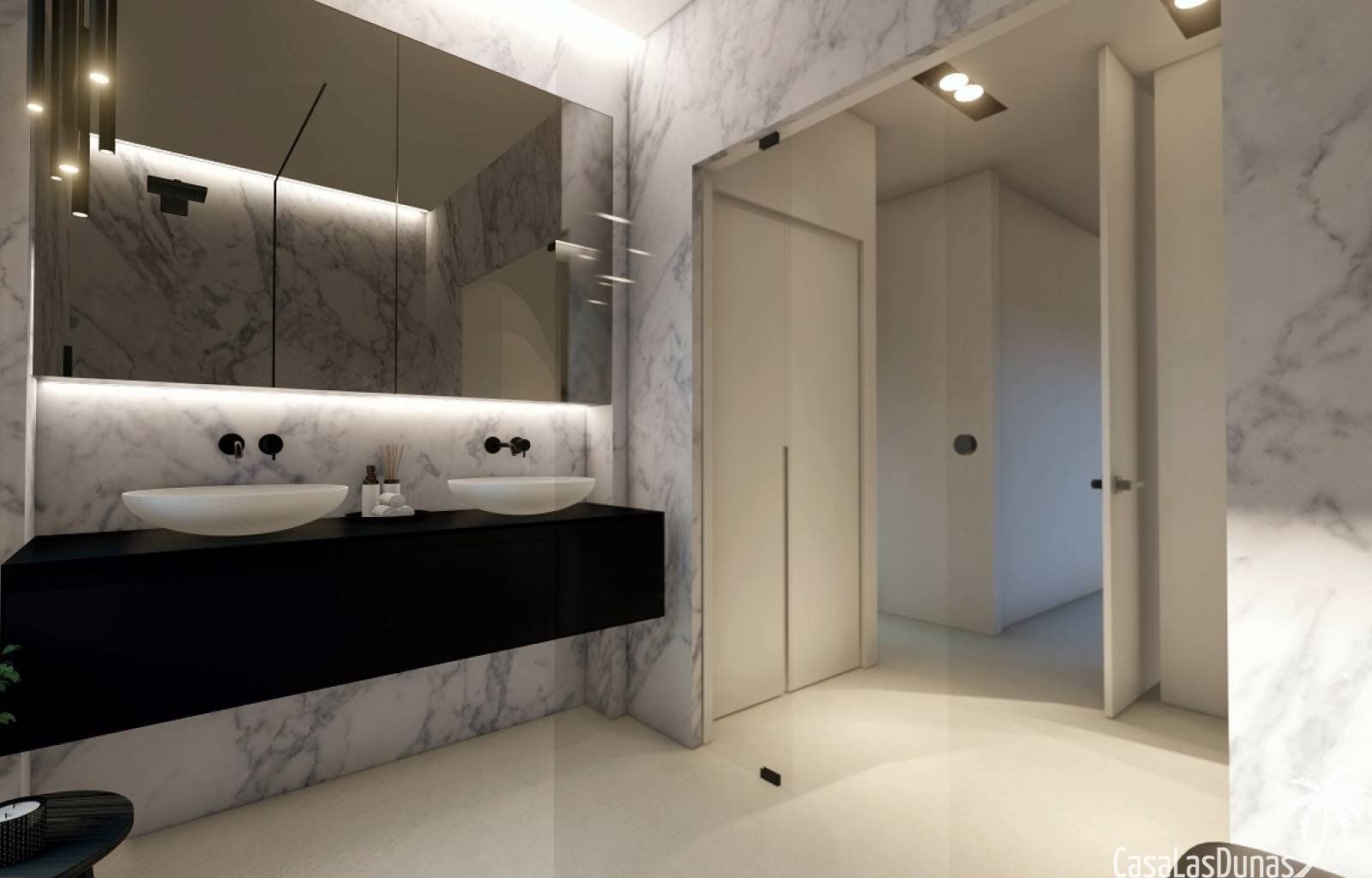 Wunderschöne moderne Neubauvilla, nur einen Kilometer vom Strand und wenige Kilometer vom Zentrum von El Campello entfernt. Das Haus besteht aus 3 Sc