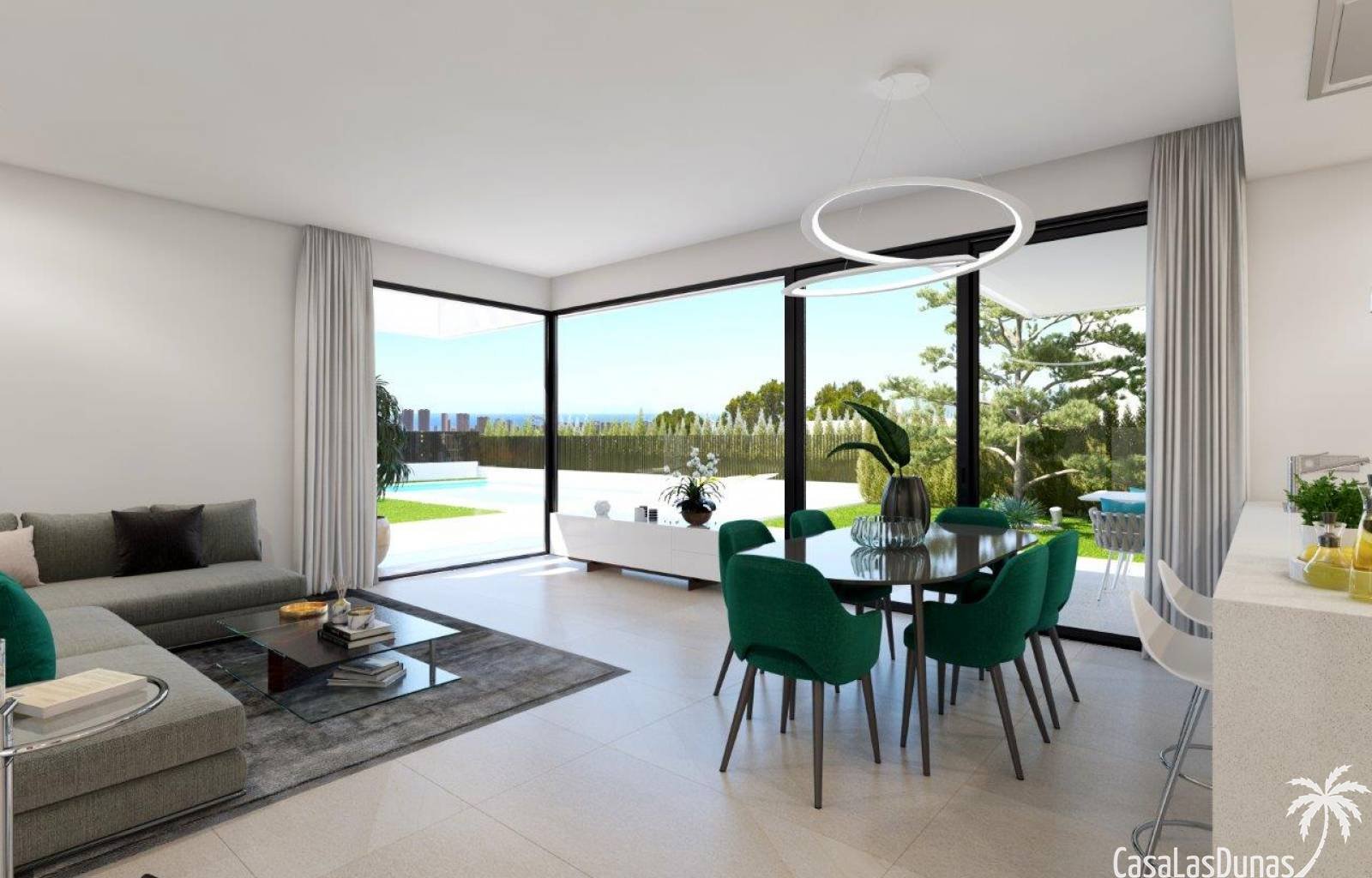 Diese wunderschöne Luxusvilla befindet sich in Benidorm nur wenige Gehminuten vom Strand und einem Naturpark entfernt, wo Sie den außergewöhnlichen M