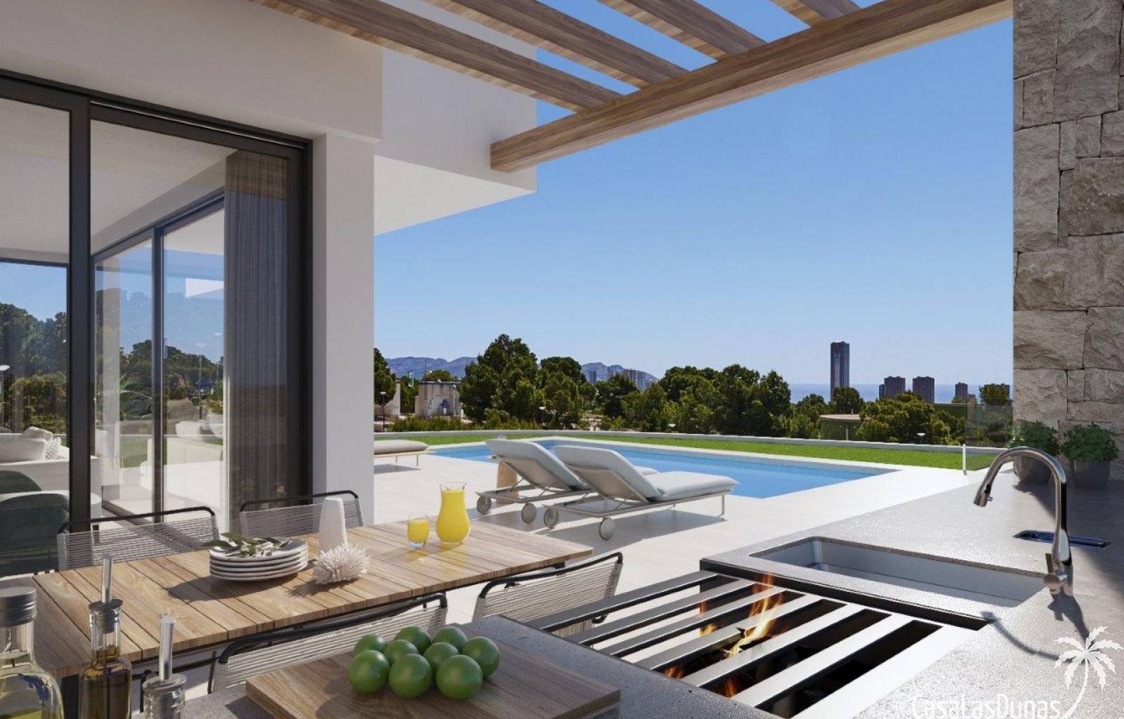  Diese wunderschöne Luxusvilla liegt in Benidorm, nur wenige Schritte vom Strand und einem Naturpark entfernt, wo Sie den außergewöhnlichen Meerblick 