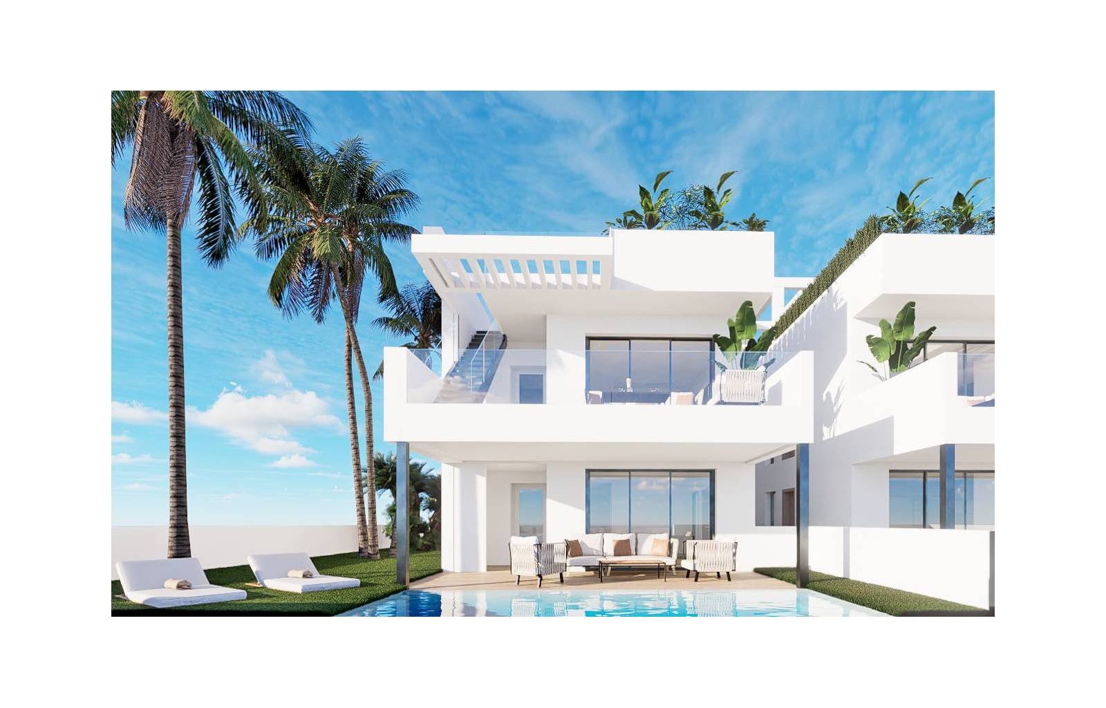  Diese kleine Wohnanlage mit 20 Häusern befindet sich im exklusiven Finestrat-Benidorm. Die Häuser verfügen über 2 oder 3 Schlafzimmer und 2 oder 3 Ba