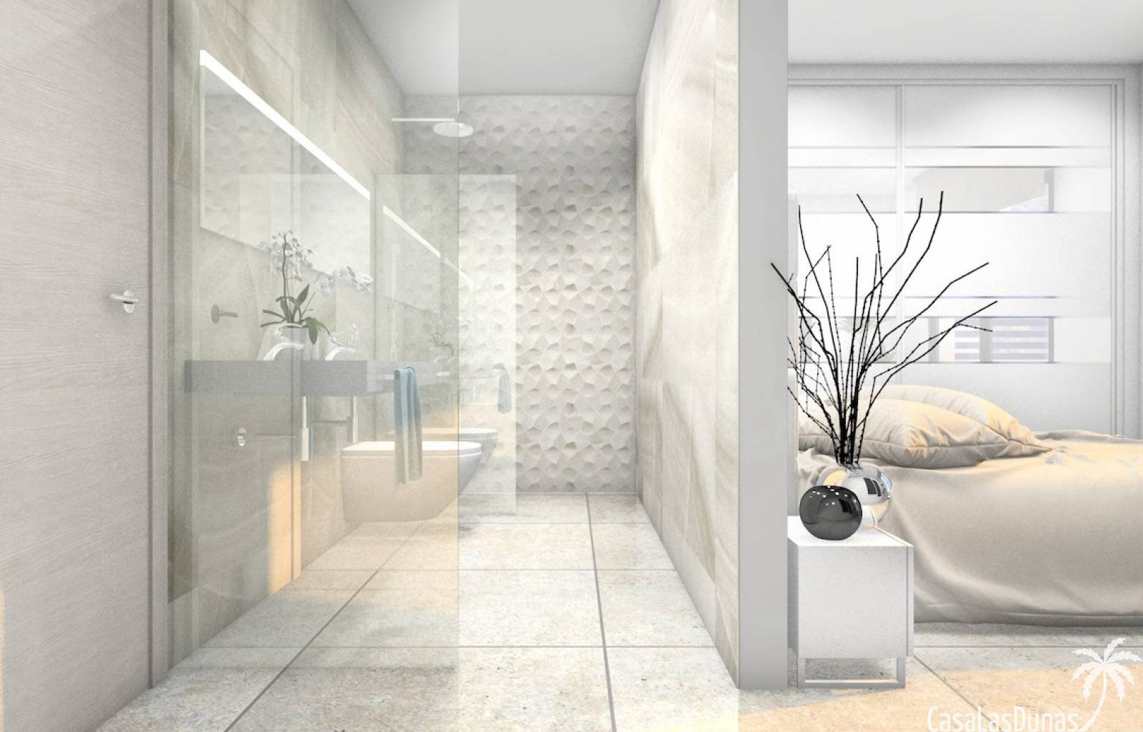 Villen in der ersten Reihe des Golfplatzes La Marquesa, mit Aufzug zu allen Etagen und mit 1 Schlafzimmer, 2 Suiten, 3 Bädern, geräumigem und komfort