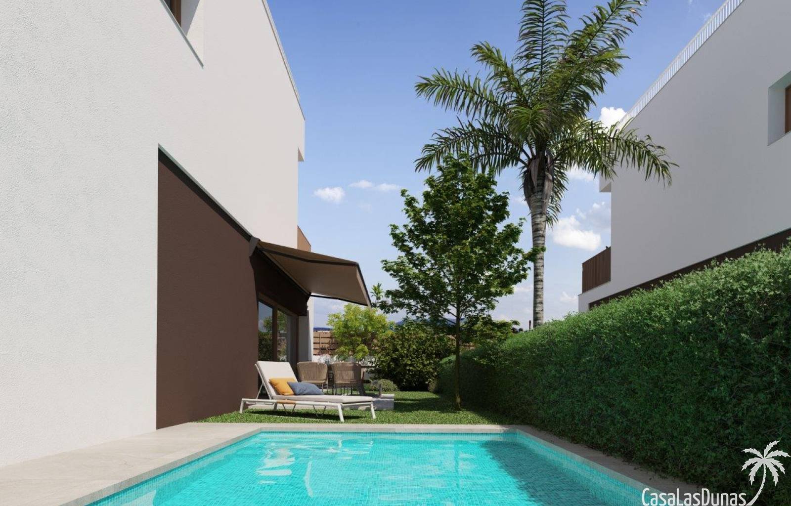  Nicht weit von den Sandstränden von La Marina - El Pinet entfernt finden wir diese schönen Einfamilienhäuser. Sie sind auf Grundstücken zwischen 217 