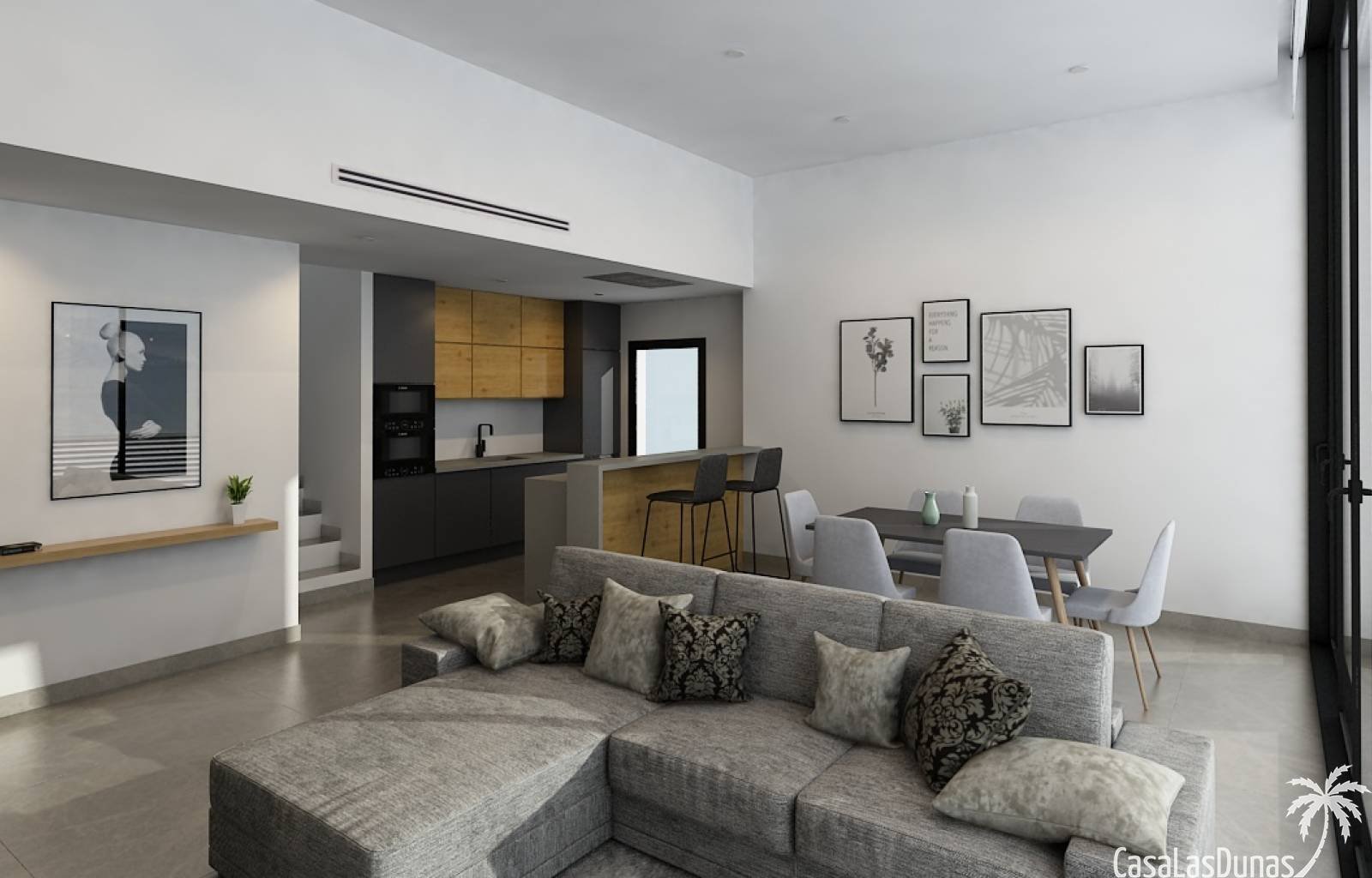  Am Rande des Salzsees von Torrevieja, in einer gewachsenen Wohngegend, finden wir dieses neue Projekt aus 4 individuellen Villen. Die Häuser sind mit