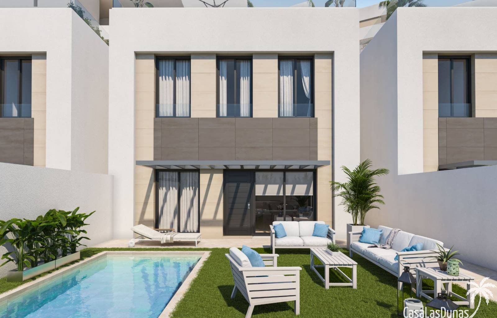 Águilas:  Dieser Luxuskomplex mit 46 Apartments und 10 Villen entsteht in der wunderschönen Stadt Águilas an der Costa Cálida. Die Villen verfügen über 4 Schla 