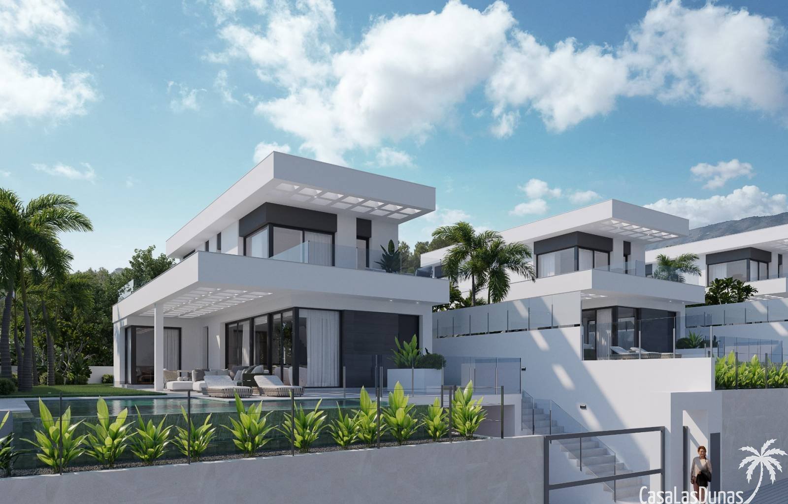  Wunderschöne freistehende Luxusvillen in der Nähe von Finestrat. Diese Villen sind von sehr hoher Qualität und haben ein modernes und elegantes Ersch