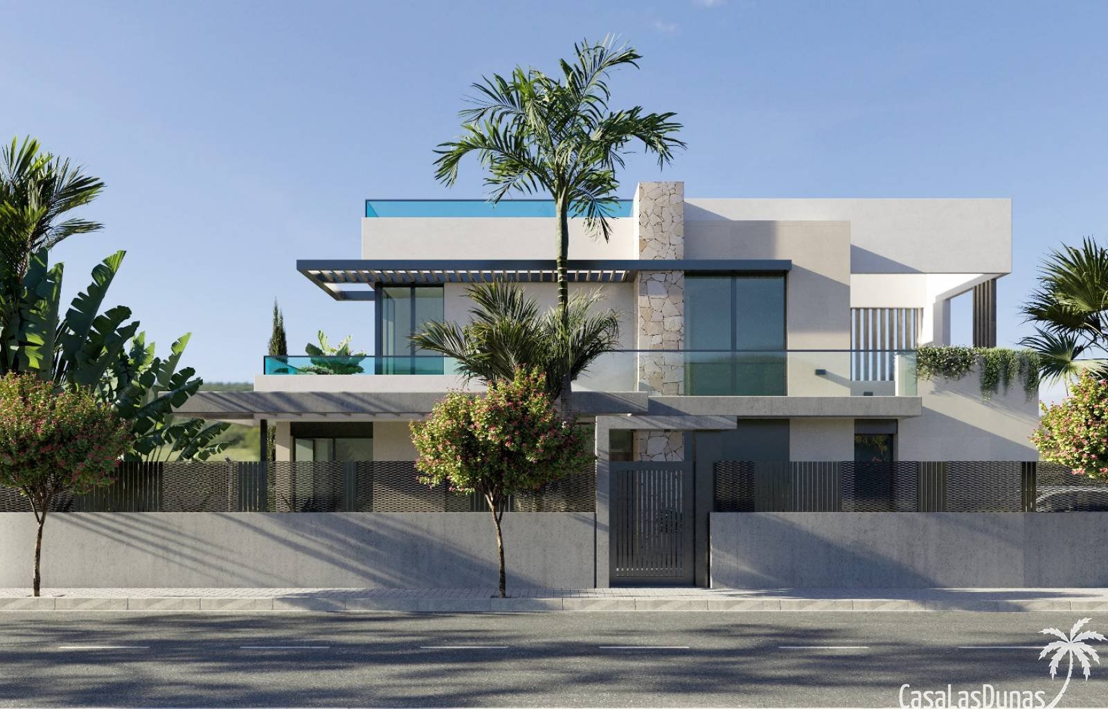 Los Alcazares:  Diese modernen Villen wurden im fantastischen Santa Rosalia Resort gebaut, das sich durch einen über 16.000 m² großen Swimmingpool auszeichnet. Das P 