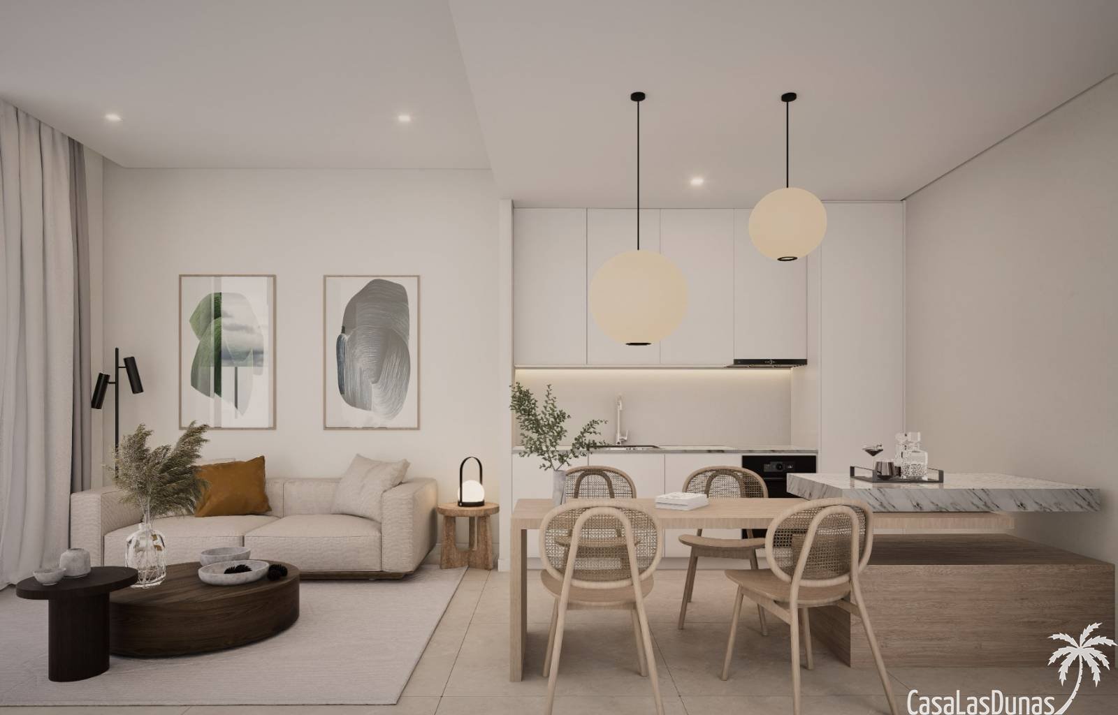  An der Costa Blanca Süd in Los Alcázares entstehen 5 wunderschöne Doppelhaushälften mit privaten Swimmingpools. Die Häuser haben alle einen herrliche