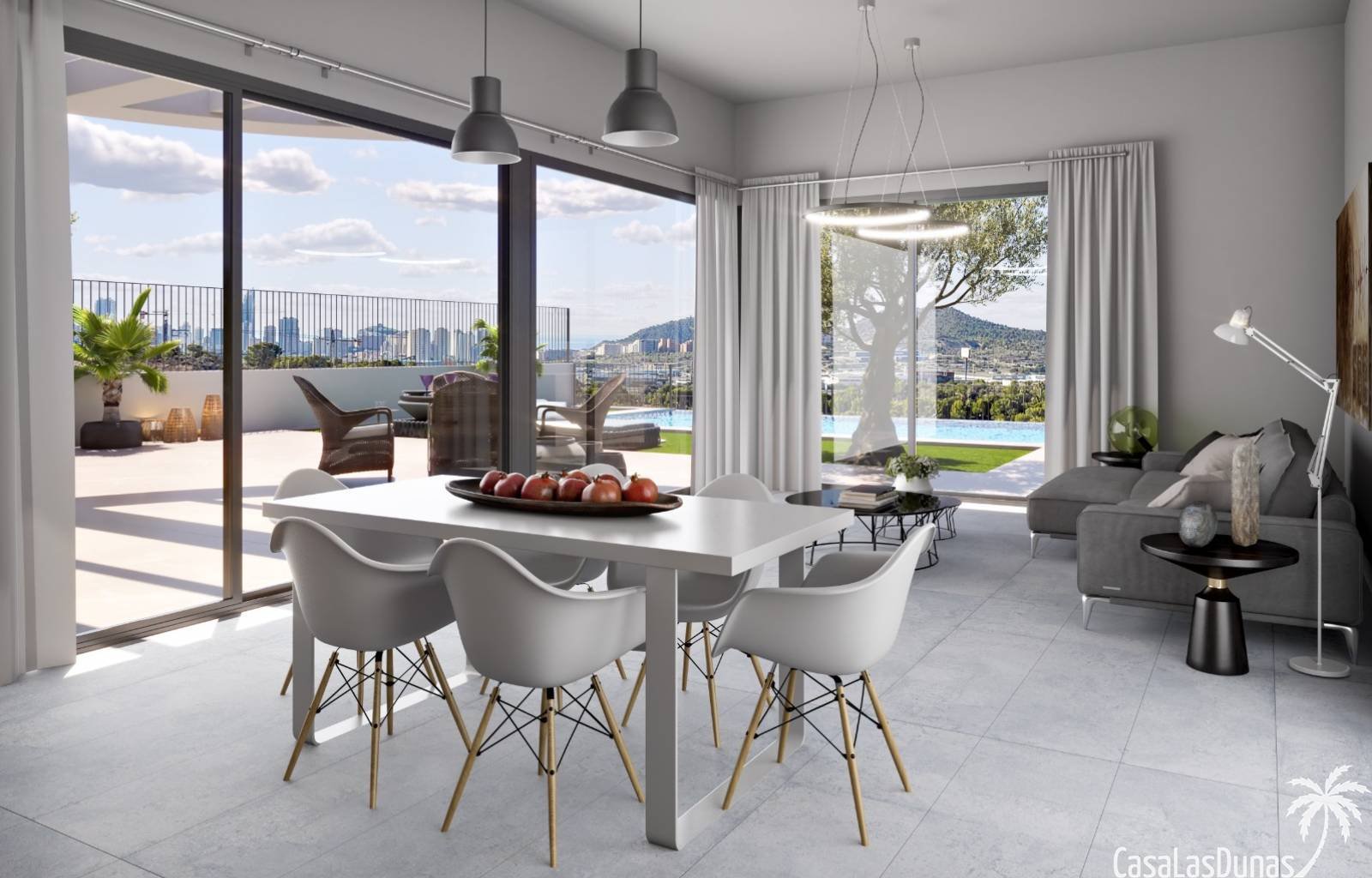  In der lebhaften Gegend von Finestrat, in der Nähe von Benidorm, befindet sich derzeit dieser fantastische Komplex im Bau. Neben Wohnungen sind auch 