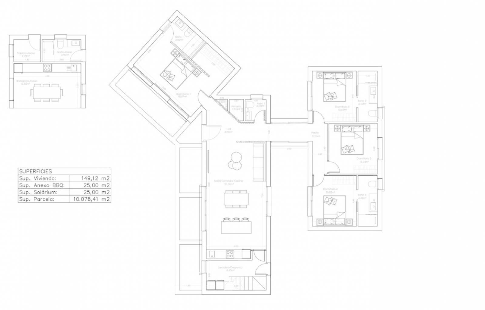  Neubau von zwei exklusiven Luxusvillen, die den höchsten Ansprüchen an Komfort, Stil und Eleganz gerecht werden, in Algorfa, in der Nähe des La Finca