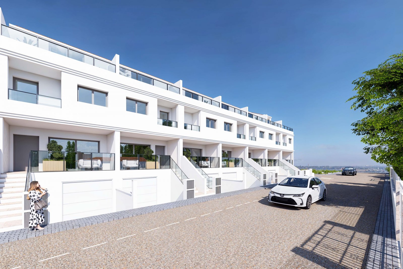  In der charmanten Ortschaft Rafal gelegen, bietet dieser Wohnkomplex eine exklusive Auswahl von 9 Reihenhäusern. Diese Immobilien sind so konzipiert,