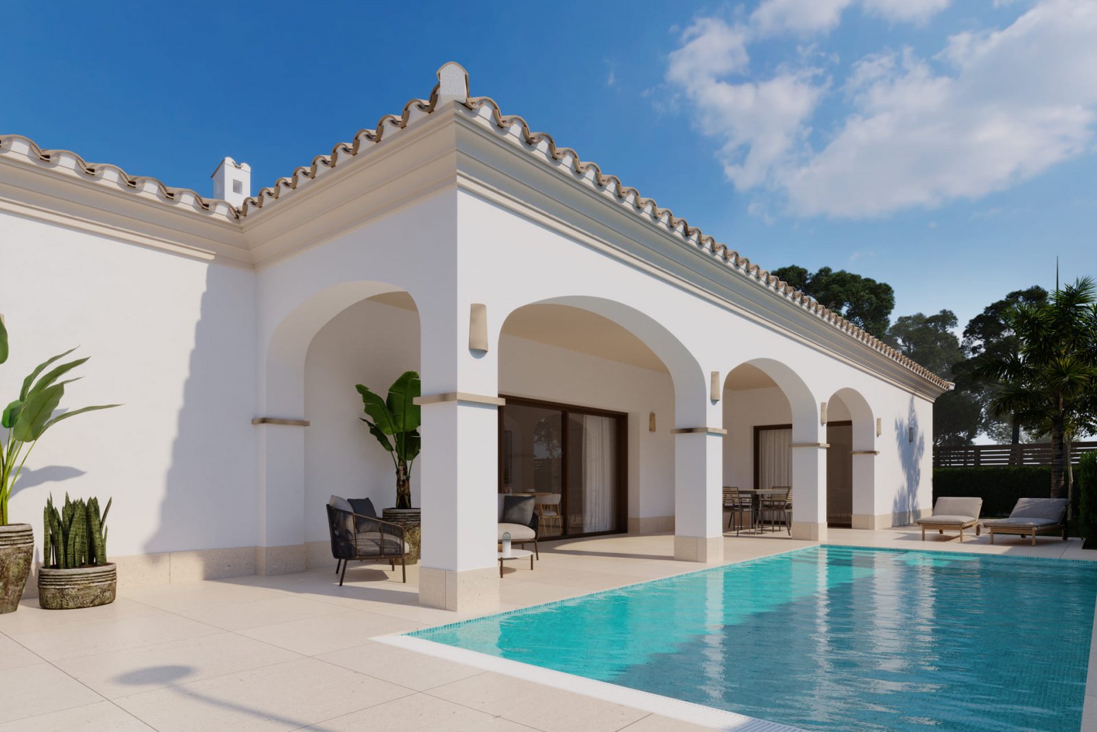 Diese exklusive Sammlung von vier unabhängigen Häusern befindet sich in der charmanten Stadt San Pedro del Pinatar und bietet eine privilegierte Umge