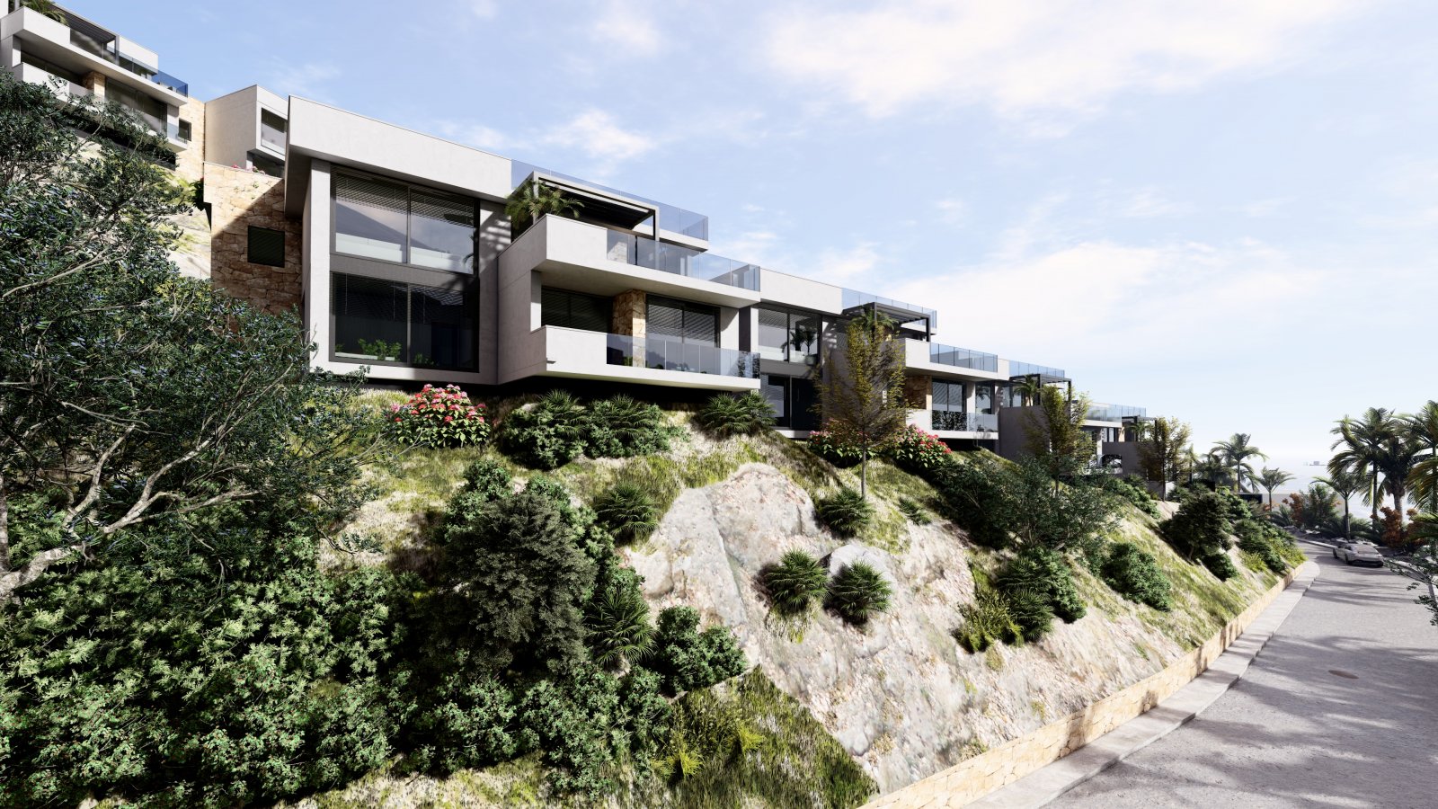  In der exklusiven Gegend von Altea gelegen, bietet diese Sammlung von 13 Immobilien eine Umgebung von Luxus und Komfort. Die freistehenden Villen zei