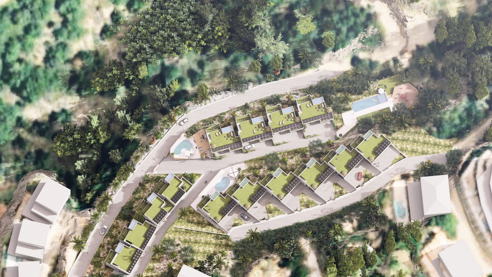  In der exklusiven Gegend von Altea gelegen, bietet diese Sammlung von 13 Immobilien eine Umgebung von Luxus und Komfort. Die freistehenden Villen zei