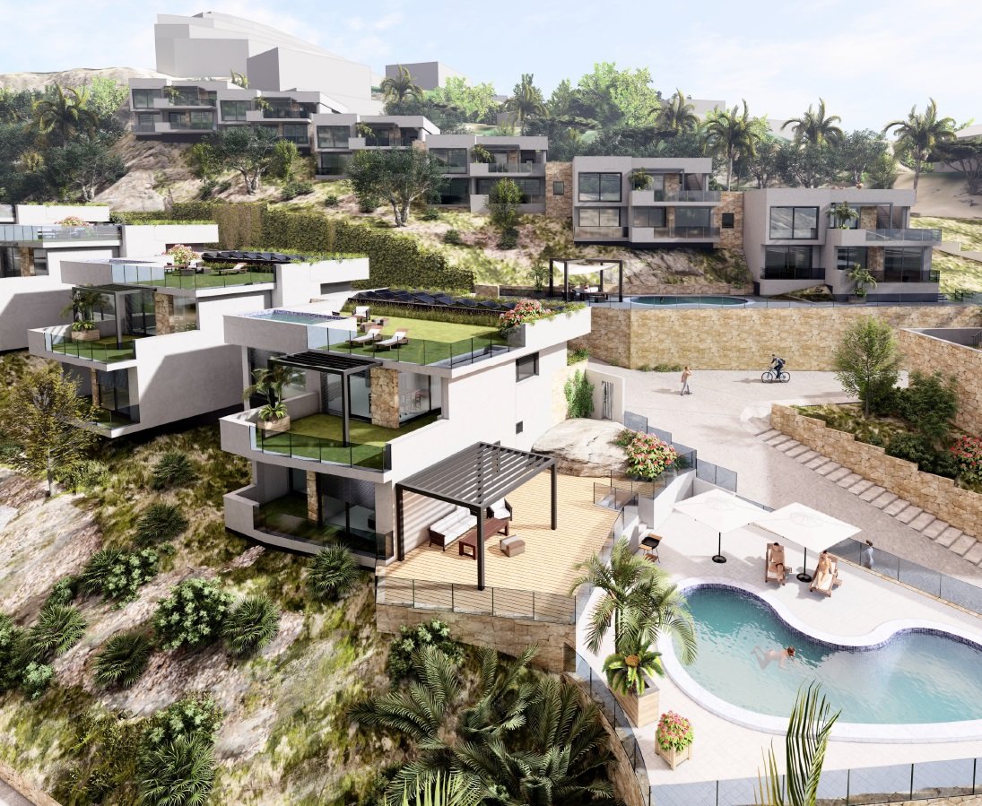  In der exklusiven Gegend von Altea gelegen, bietet diese Sammlung von 13 Immobilien eine Umgebung von Luxus und Komfort. Die freistehenden Villen zei