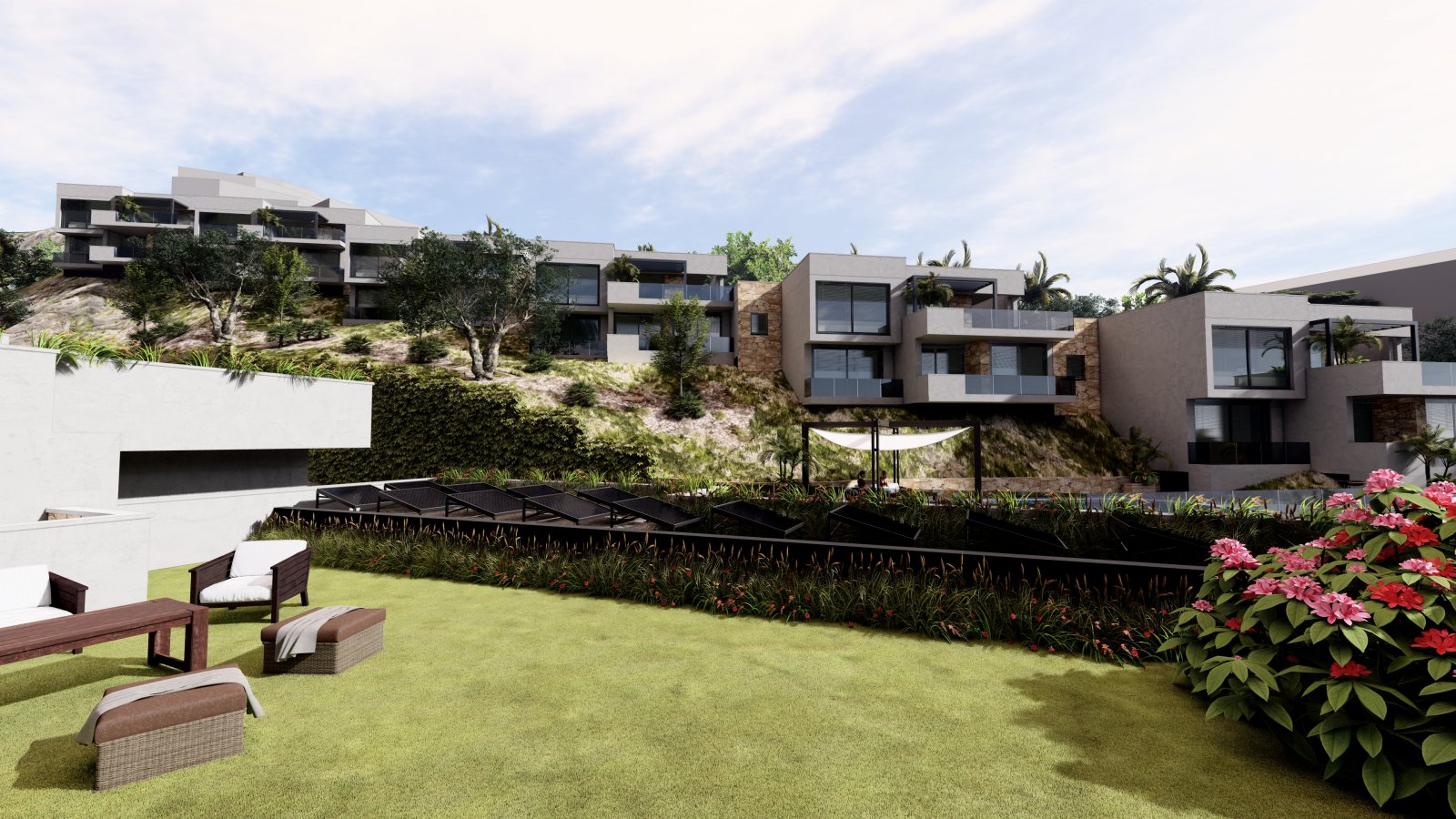  In der exklusiven Gegend von Altea gelegen, bietet diese Sammlung von 13 Immobilien eine Umgebung von Luxus und Komfort. Die freistehenden Villen zei