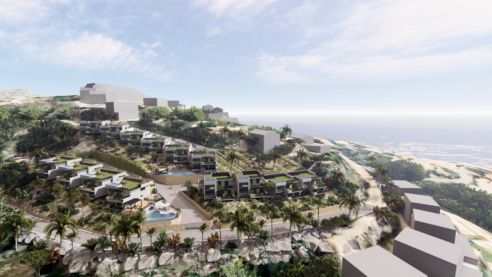  In der exklusiven Gegend von Altea gelegen, bietet diese Sammlung von 13 Immobilien eine Umgebung von Luxus und Komfort. Die freistehenden Villen zei