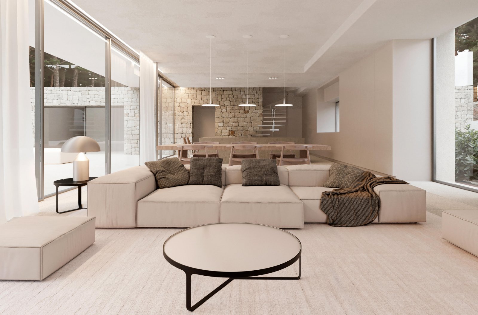 In der charmanten Ortschaft Teulada gelegen, bieten diese exklusiven Villen eine privilegierte Umgebung mit Meerblick. Jede Immobilie wurde entworfen