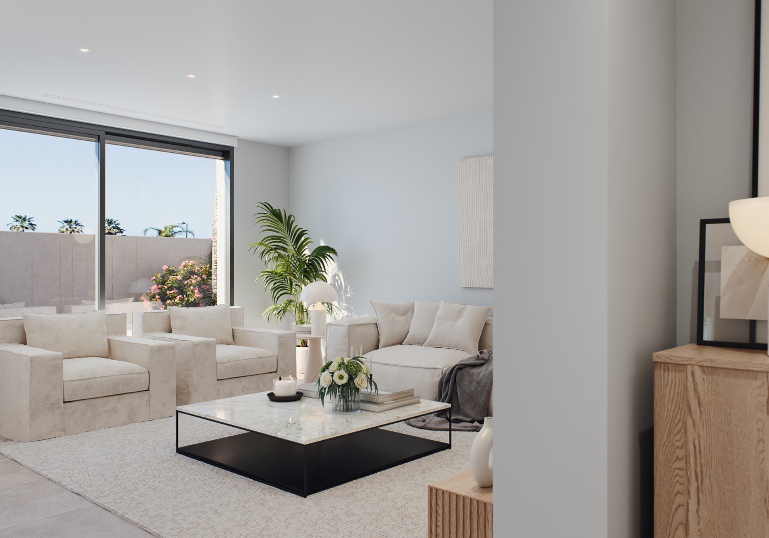  Diese exklusive Villa befindet sich in der charmanten Gegend von El Mojón und bietet ein einzigartiges Wohnerlebnis mit beeindruckendem Meerblick. Di