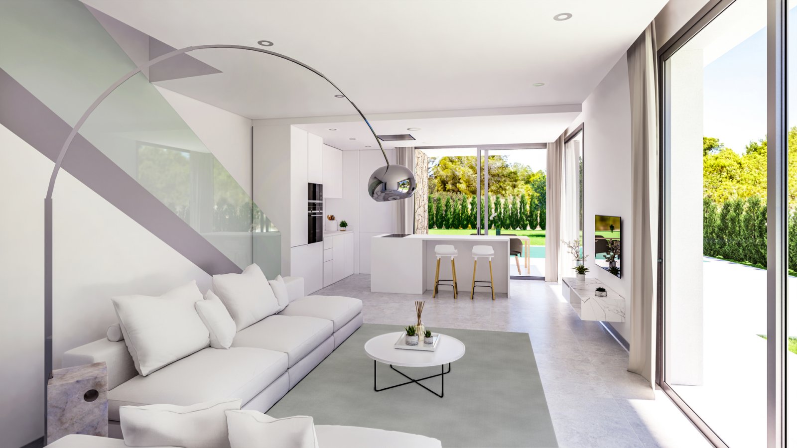  In der charmanten Ortschaft Finestrat gelegen, bietet diese exklusive Sammlung von fünf freistehenden Häusern eine idyllische Umgebung mit Meerblick.