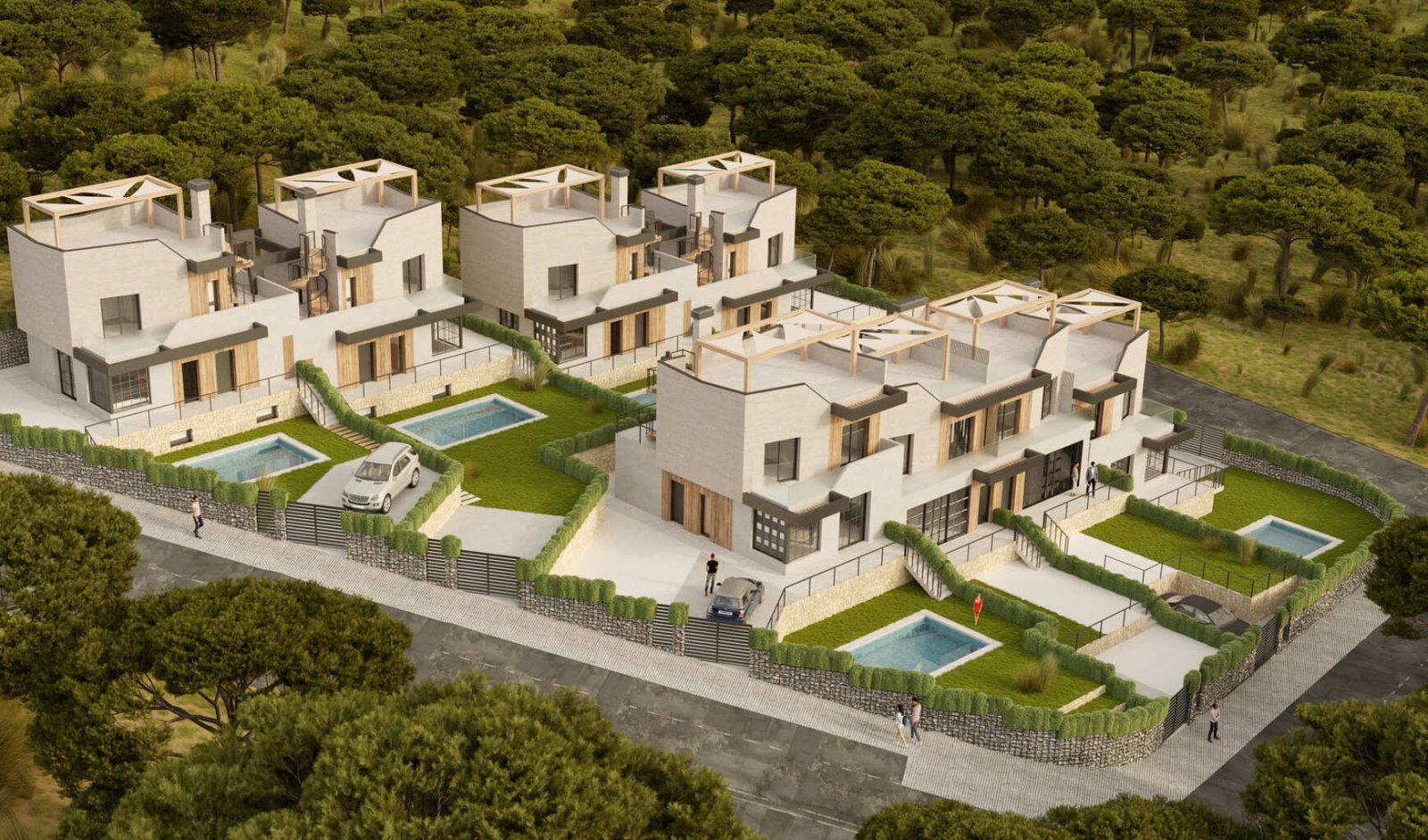 In der charmanten Umgebung von Polop gelegen, bietet diese exklusive Wohnanlage eine Auswahl an Apartments und Reihenhäusern. Mit insgesamt sechs Imm