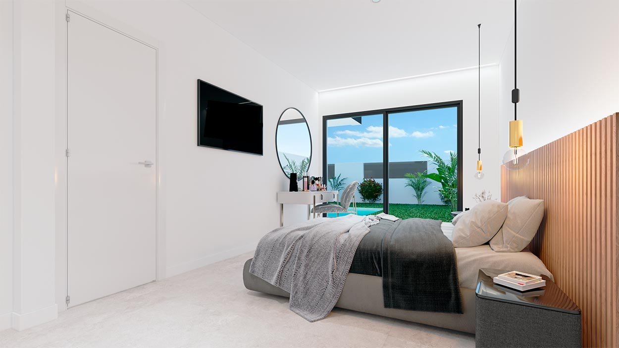  In der charmanten Ortschaft San Pedro del Pinatar gelegen, bietet dieses exklusive freistehende Chalet ein einzigartiges Wohnerlebnis. Nur 2 km vom M