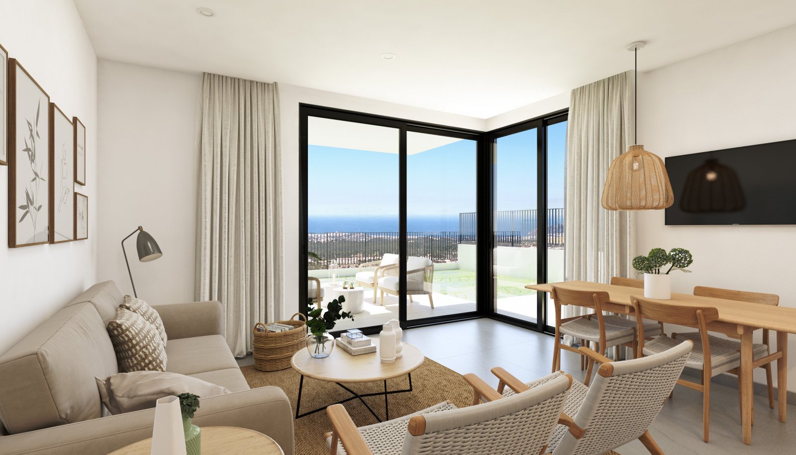  In der charmanten Stadt Polop gelegen, bietet dieser Wohnkomplex 53 freistehende Häuser, die durch ihren beeindruckenden Meerblick hervorstechen. Die