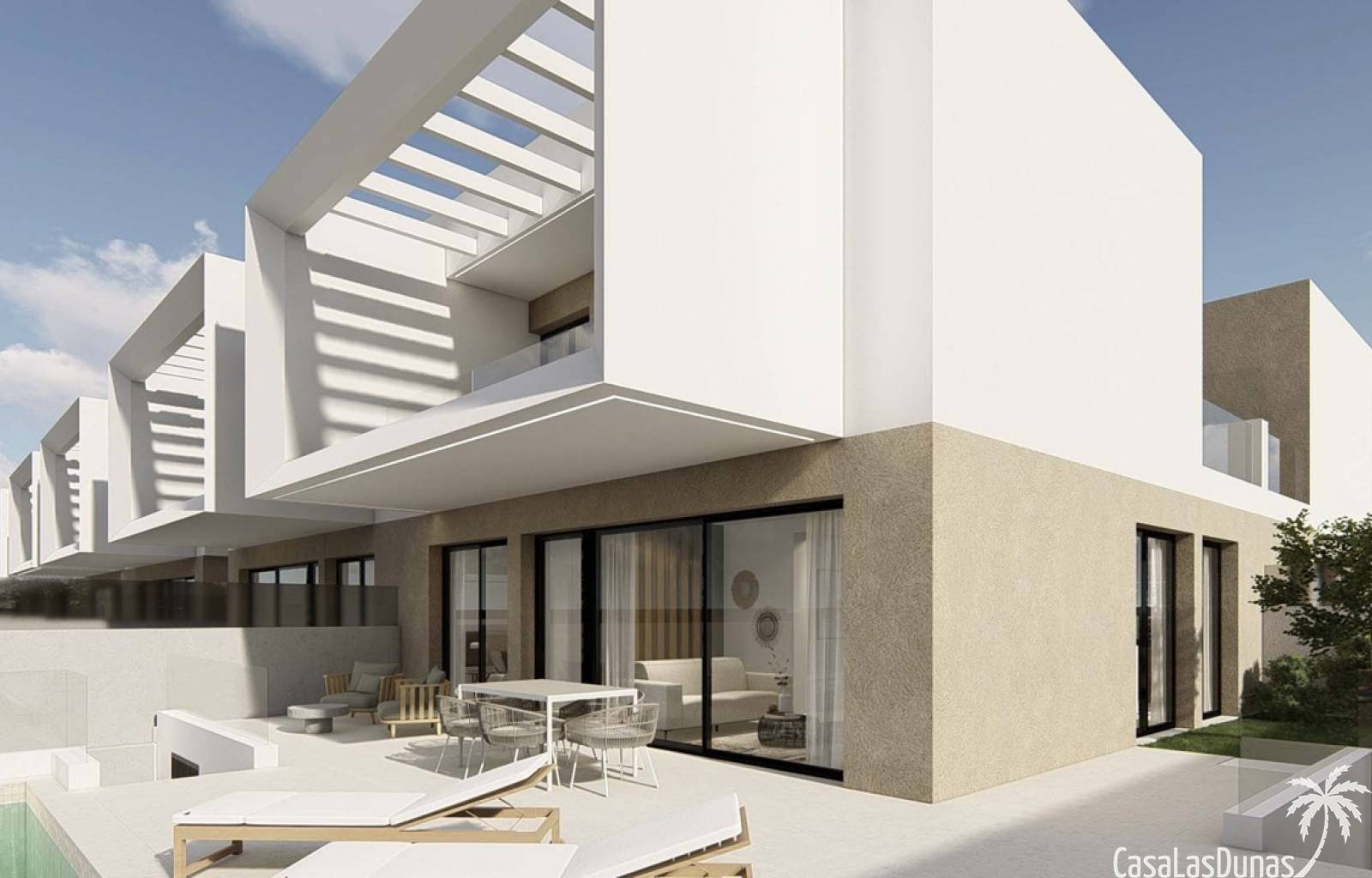  Diese modernen Doppelhaushälften entstehen im charmanten spanischen Dorf Dolores in der Region Alicante. Die Häuser bieten einen unverbauten Blick au