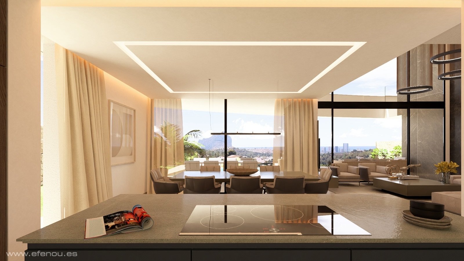 Diese Villa in der schönen Stadt Calpe bietet ein außergewöhnliches Wohnerlebnis mit Meerblick. Die Immobilie befindet sich nur 20 km vom Flughafen e