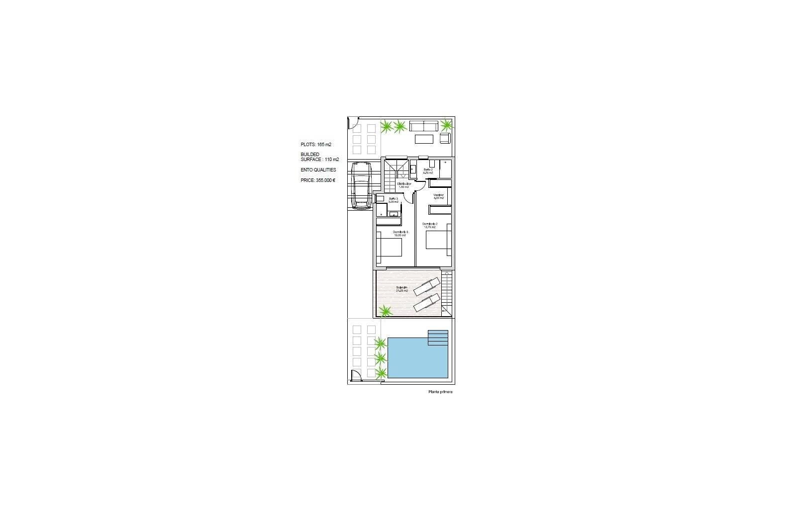 Diese schönen Einfamilienhäuser sind nur 1 km vom Sandstrand von Mar Menor und 8 km vom Mittelmeer entfernt gebaut. Die Häuser sind lebenssicher, was