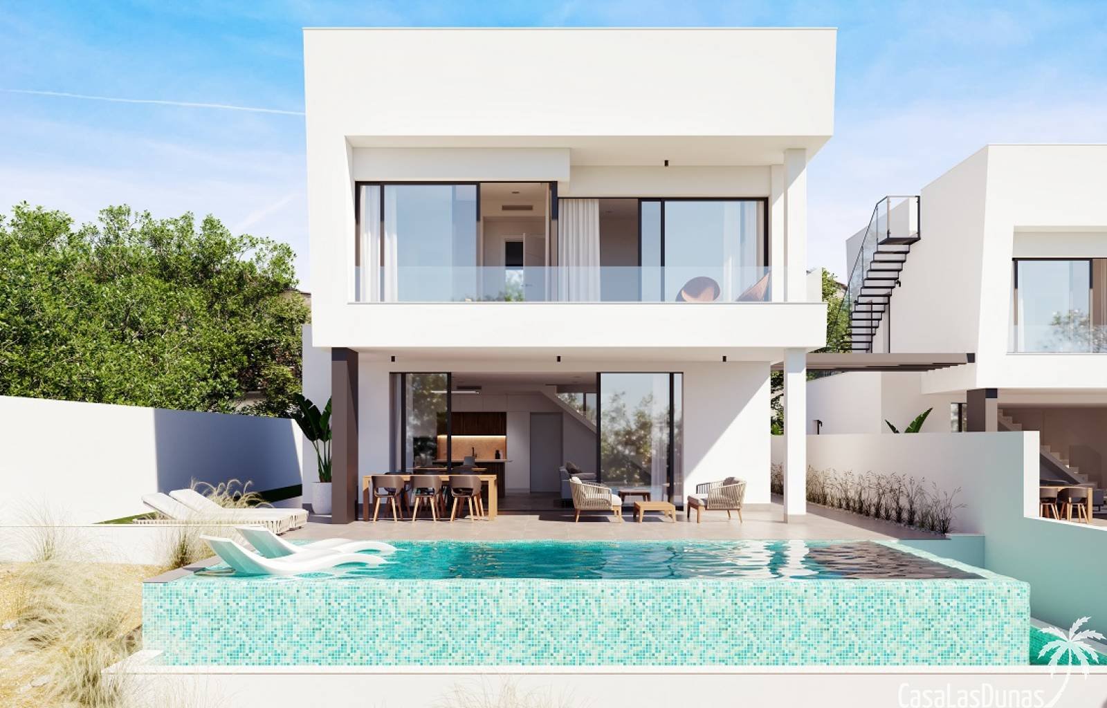 Pinar De Campoverde:  Diese Villen verfügen über ein helles und geräumiges Wohnzimmer mit offener Küche, die mit allen Geräten ausgestattet ist. Die Badezimmer sind komple 