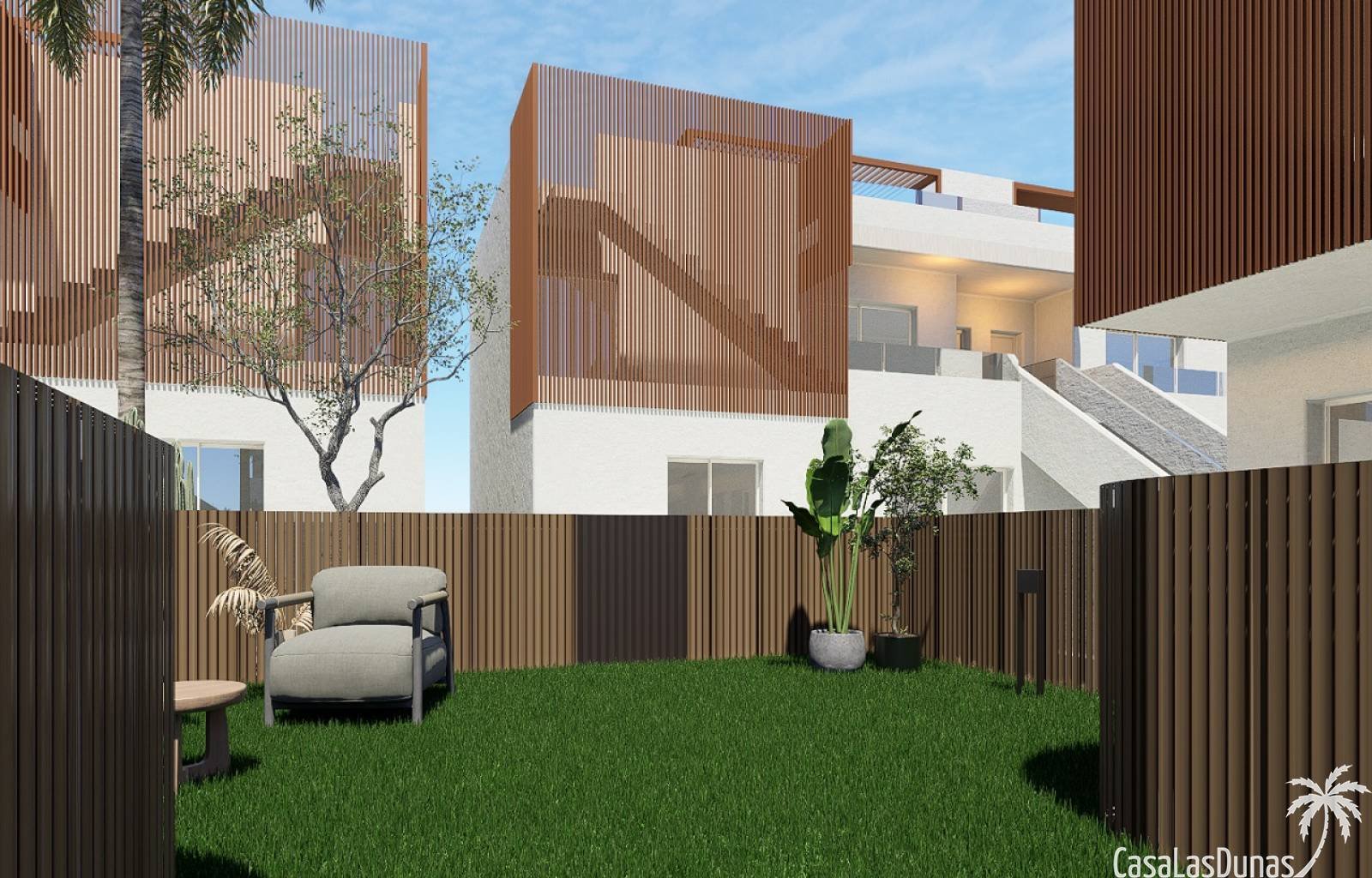  LETZTE VERFÜGBARE WOHNUNG - ERDGESCHOSS MIT 3 SCHLAFZIMMERN
 Dieser kleine Komplex umfasst 16 trendige Bungalows mit zwei oder drei Schlafzimmern. Di