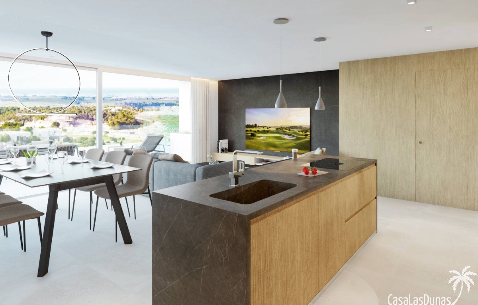 Wunderschönes modernes Bauprojekt in einem exklusiven Golfresort in Orihuela Costa. Die Wohnungen verfügen alle über einen großzügigen Balkon mit her