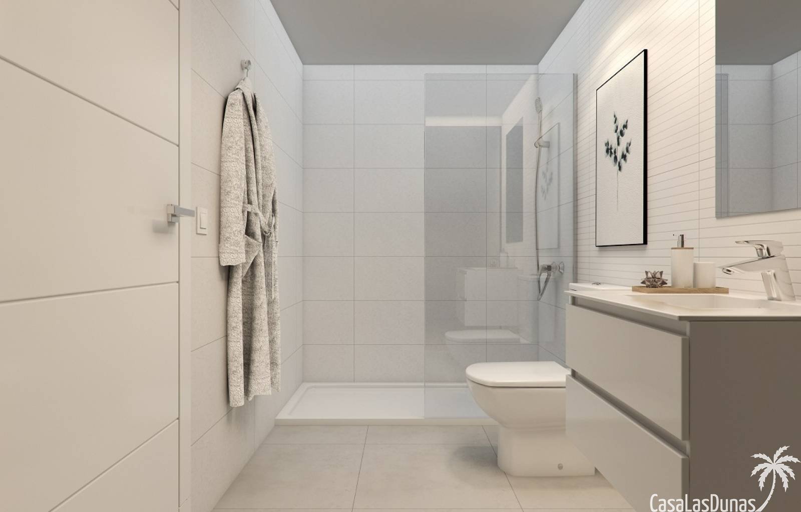 Modernes und zeitloses Neubaugebiet in fußläufiger Entfernung zum Strand in Campoamor. Das Projekt besteht aus Penthäusern mit privatem Solarium, Erd