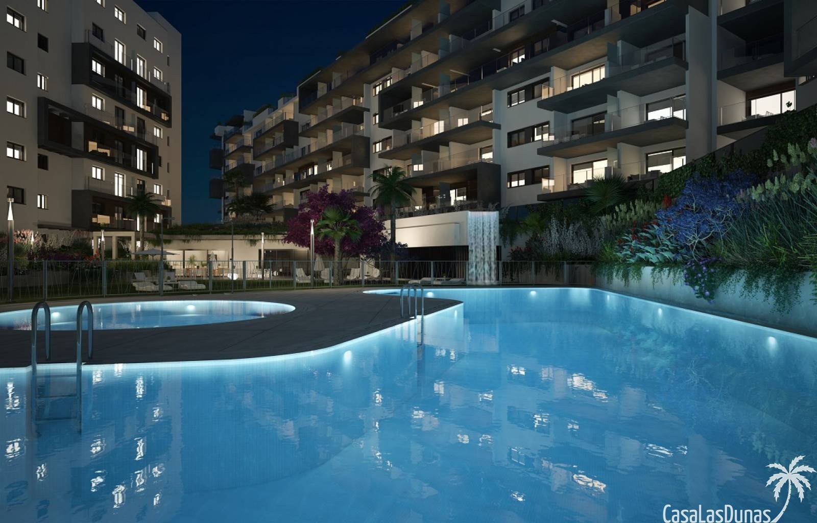 Modernes und zeitloses Neubaugebiet in fußläufiger Entfernung zum Strand in Campoamor. Das Projekt besteht aus Penthäusern mit privatem Solarium, Erd