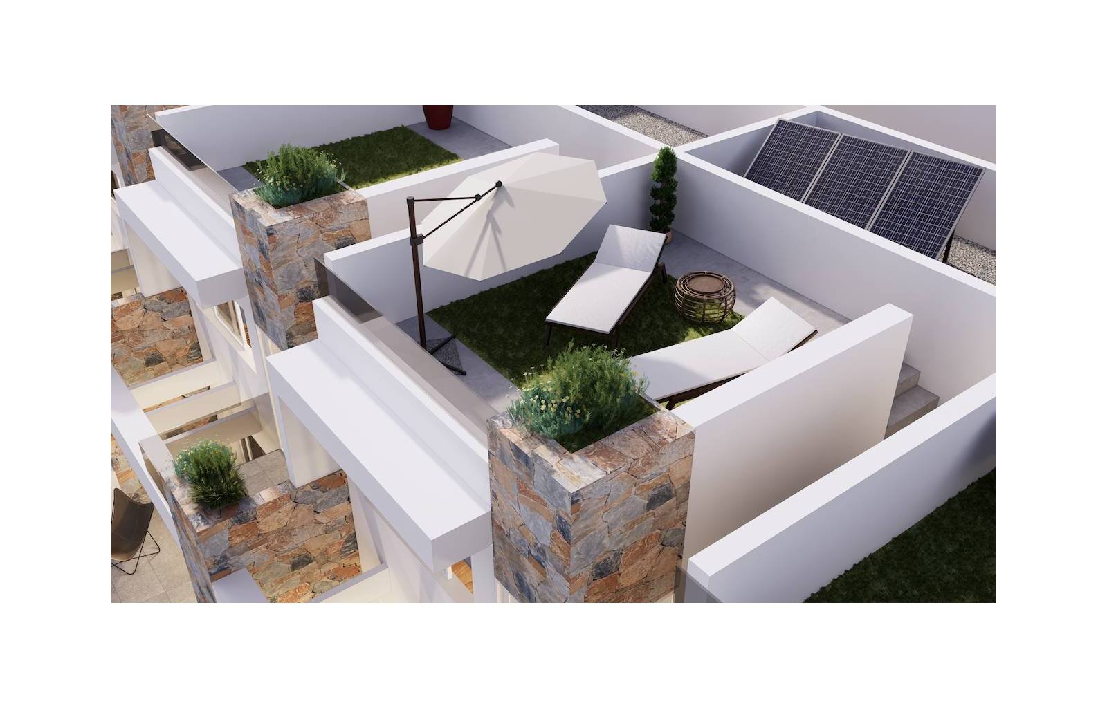 24 luxuriöse Stadthäuser bilden dieses Projekt, eine zeitgenössische Entwicklung in Villamartin, in der Nähe vieler Annehmlichkeiten. Die schönen Str