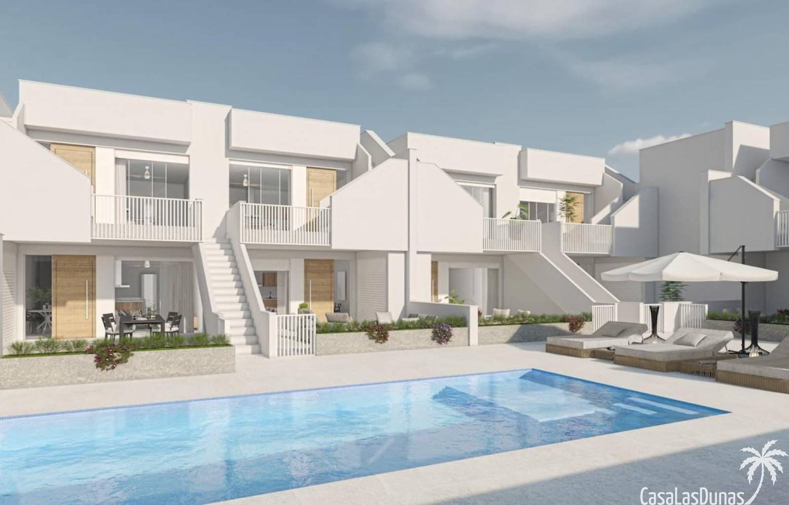 Willkommen bei unserem Projekt, beschränkt auf die wunderschöne Stadt San Pedro del Pinatar an der Costa Blanca. Diese modernen Maisonetten und Apart