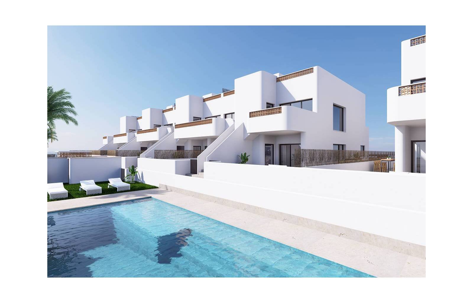 Dolores:  Diese neu gebauten Erdgeschosswohnungen mit drei Schlafzimmern und zwei Bädern verfügen über eine großzügige Terrasse, die Wohnungen im ersten Stock  