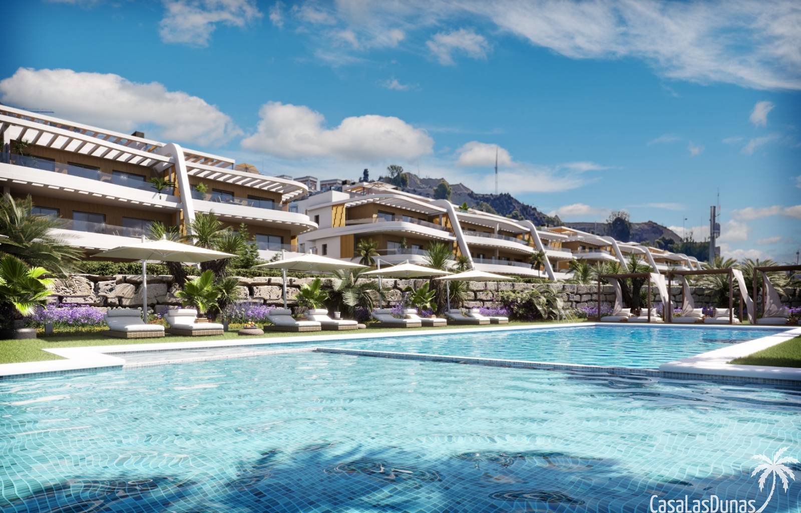 Finestrat:  In der lebhaften Gegend von Finestrat, in der Nähe von Benidorm, befindet sich derzeit dieser fantastische Komplex im Bau. Es entstehen sehr geräumig 