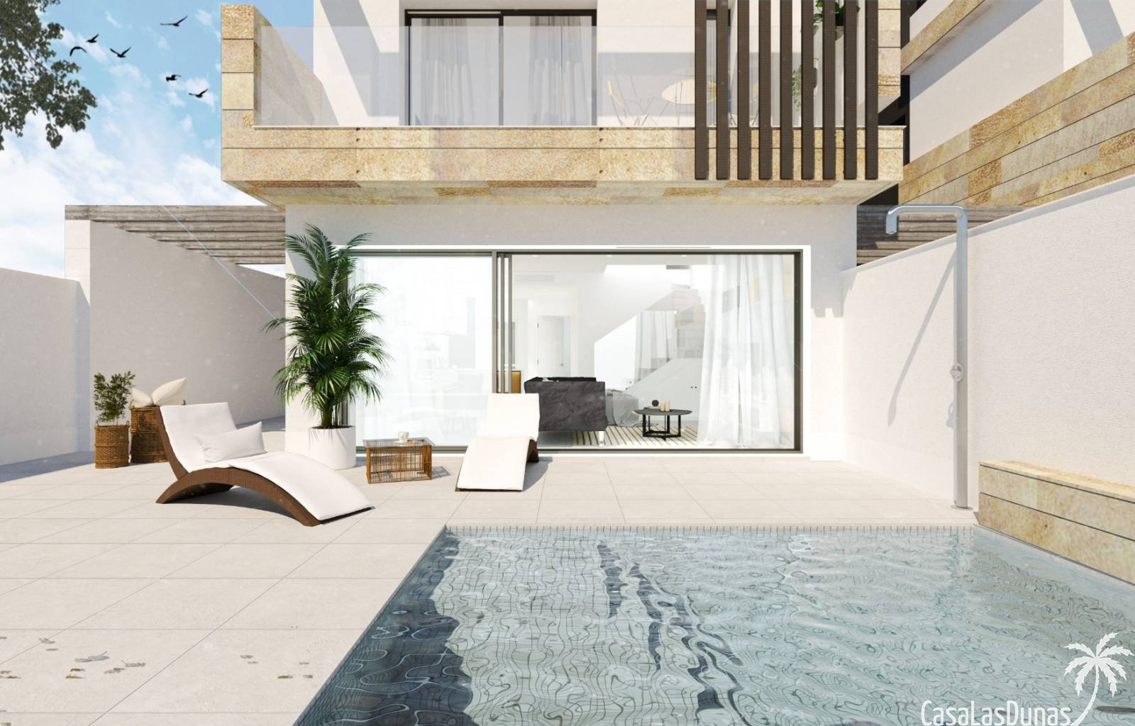 Wunderschöne freistehende Villen im Bau, nur 3 Kilometer von den Sandstränden des Mittelmeers entfernt. Insgesamt werden 3 Häuser auf Grundstücken zw