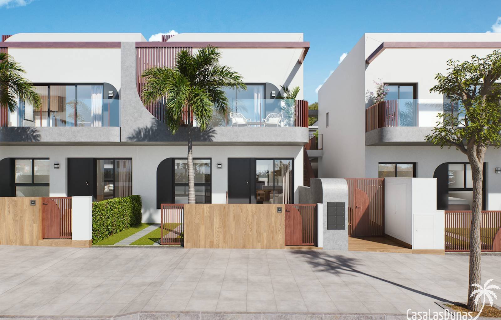 30 prächtige Bungalows bilden diesen seltenen und einzigartigen Wohnkomplex, der mit dem Ziel geschaffen wurde, mit Freunden eine privilegierte Umgeb