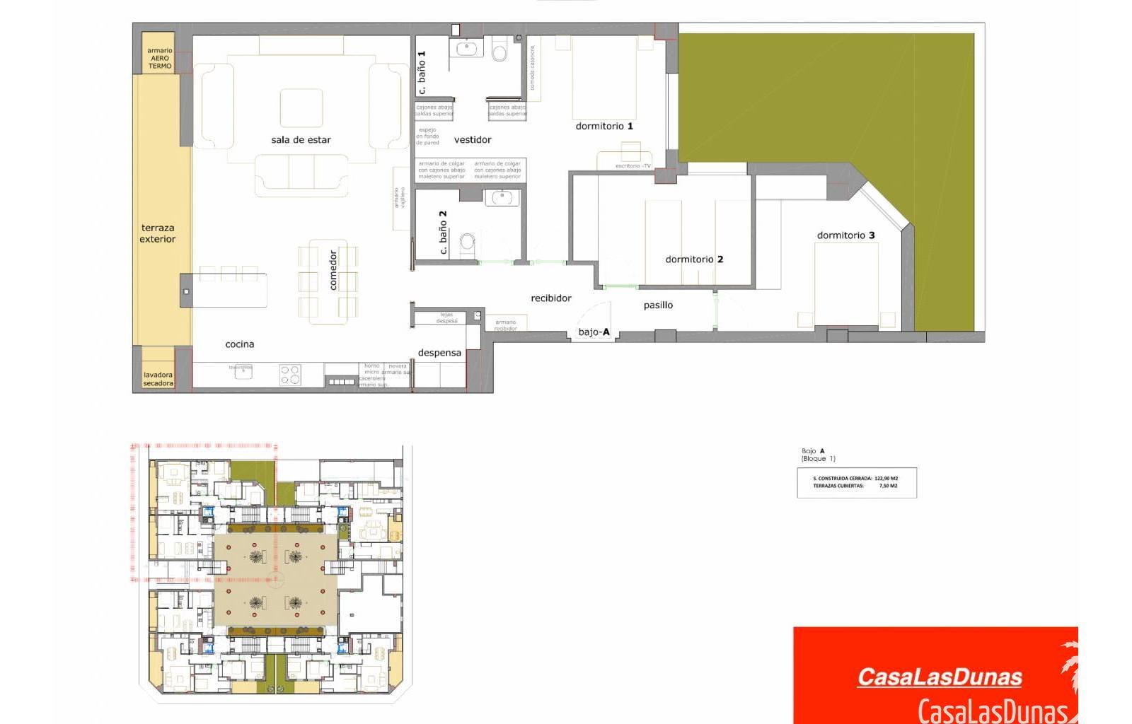 Dieser schöne Apartmentkomplex verfügt über 3 Schlafzimmer und 2 Badezimmer. Erbaut auf 123 m2, mit Gemeinschaftspool. Die Apartments liegen in Almor