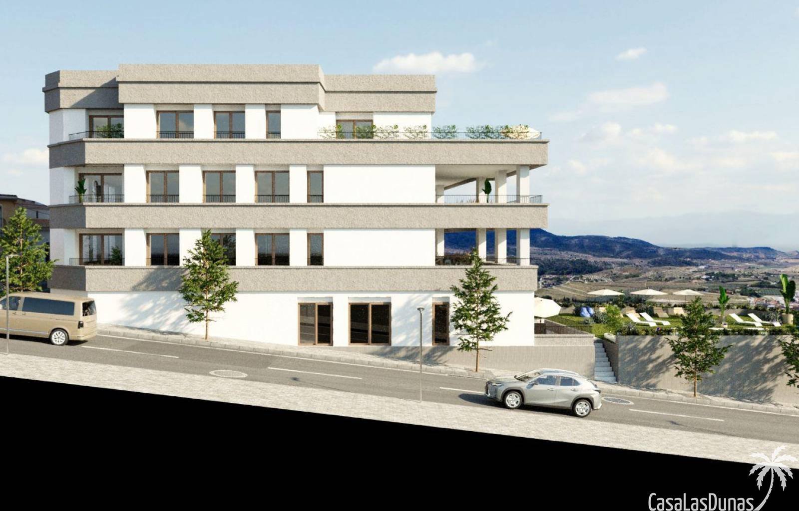 Dieses neue Immobilienprojekt in Hondon de las Nieves bietet Apartments mit Garten oder Balkon, bestehend aus 2 Schlafzimmern und 2 Bädern, einem Gem