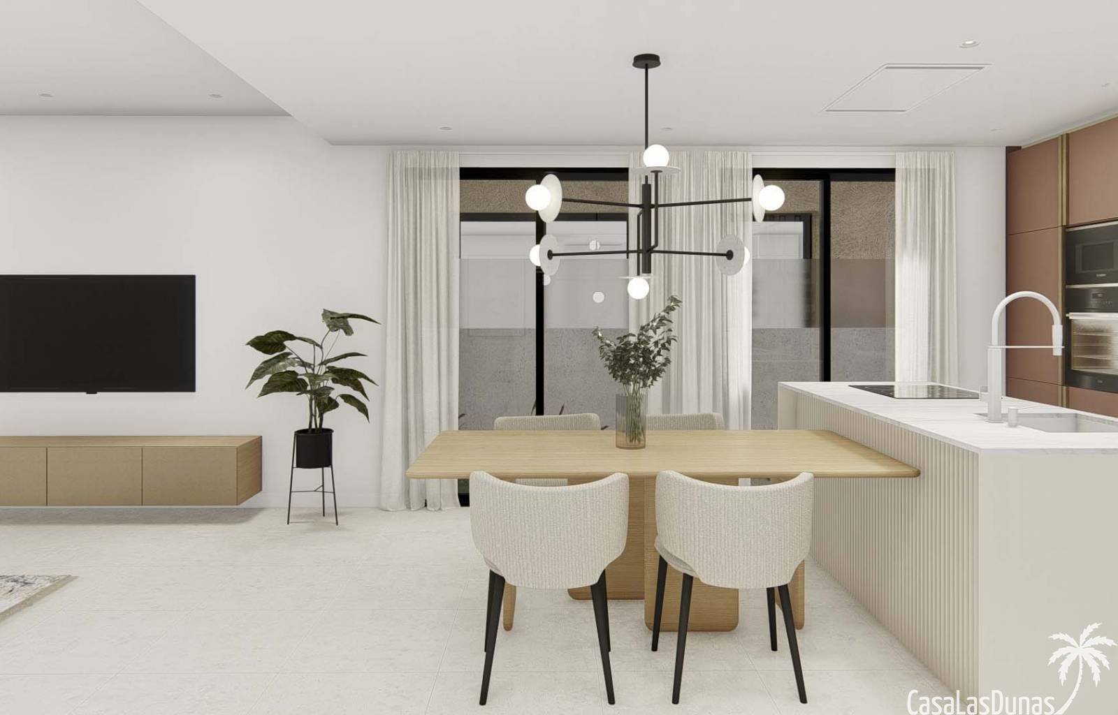 Diese wunderschönen Doppelhaushälften befinden sich in einem Dorf in der Nähe der Urbanisation La Marina, nur 7 Kilometer von den weitläufigen Sandst